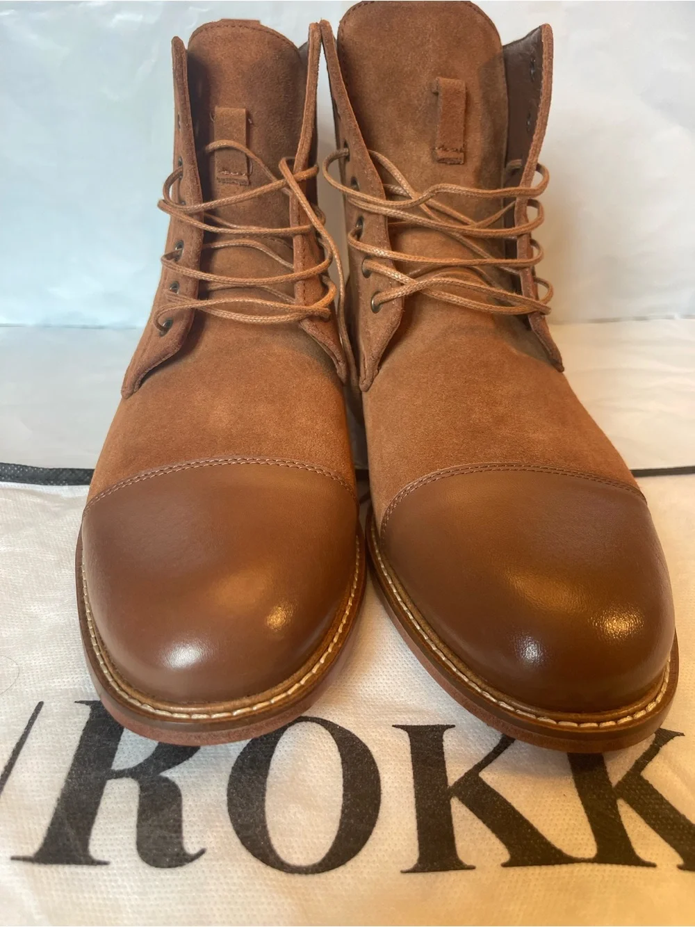 ROKK Berlin Boots Mens 10 Brown Suede Leather Handmade Custom Heritage NWOT